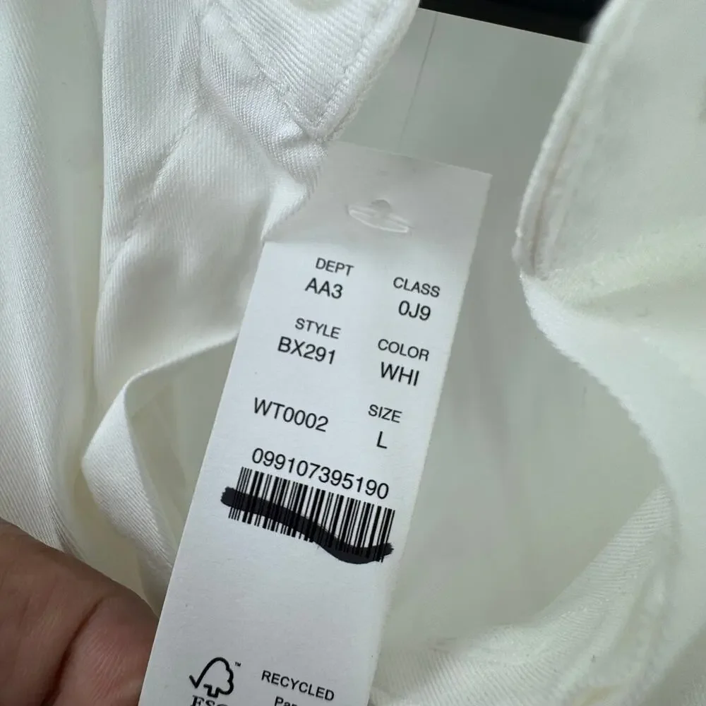 J. Crew Bowery Performance Stretch Dress Shirt Spread Collar White Size L NWT